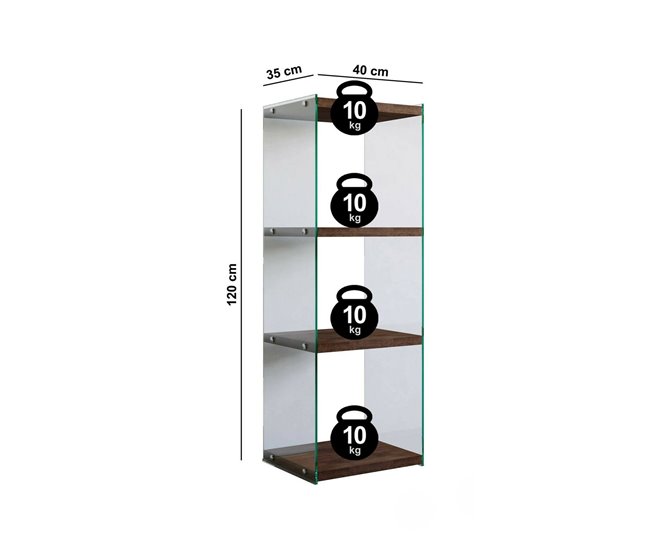 Conforama Estante Para Libros Dpersic Estante De Oficina Porta Libros Móvil Biblioteca 40x35h120 Cm Nuez