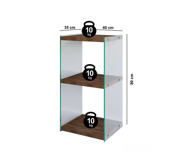 Conforama Estante Para Libros Dpersic Estante De Oficina Porta Libros Móvil Biblioteca 40x35h80 Cm Nuez