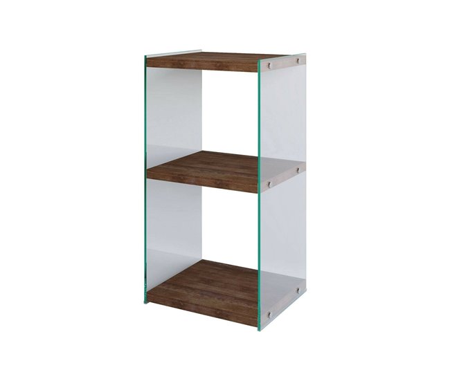 Conforama Estante para libros Dpersic Estante de oficina Porta libros móvil Biblioteca 40x35h80 cm Nuez