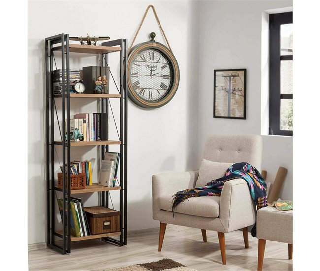 Conforama Estante Para Libros Dpig Estante De Oficina Porta Libros Móvil Biblioteca 60x35h180 Cm Roble Y Negro