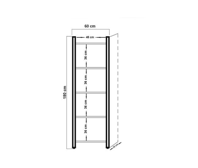 Conforama Estante Para Libros Dpig Estante De Oficina Porta Libros Móvil Biblioteca 60x35h180 Cm Roble Y Negro