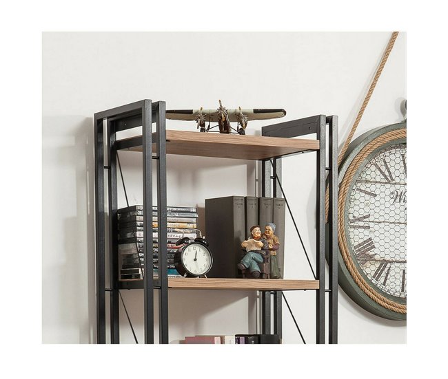 Conforama Estante Para Libros Dpig Estante De Oficina Porta Libros Móvil Biblioteca 60x35h180 Cm Roble Y Negro