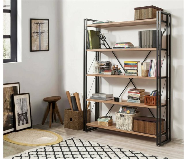 Conforama Estante Para Libros Dpig Estante De Oficina Porta Libros Móvil Biblioteca 130x35h180 Cm Roble Y Negro