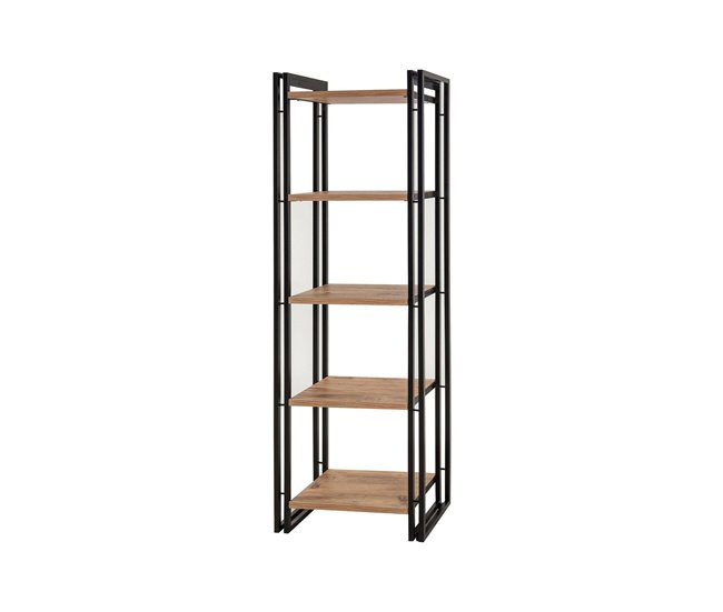 Conforama Estante para libros Dpig Estante de oficina Porta libros móvil Biblioteca 60x35h180 cm Roble y Negro