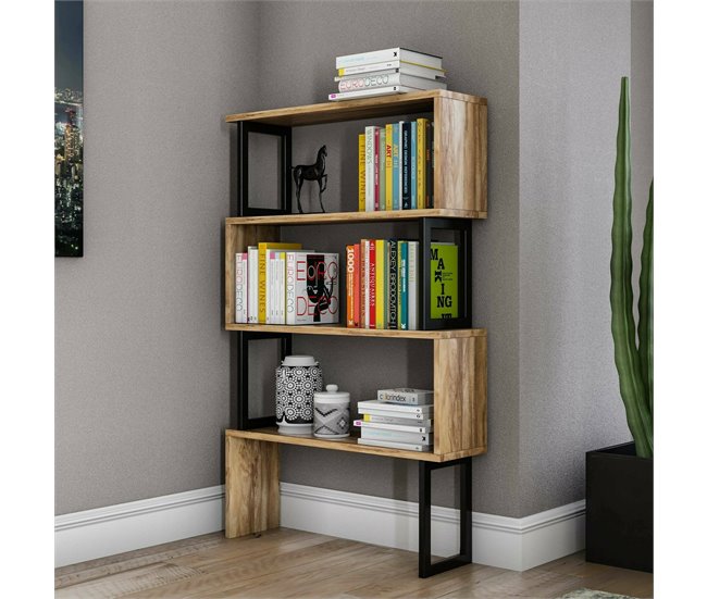 Conforama Estante Para Libros Dpoliti Estante De Oficina Porta Libros Móvil Biblioteca 80x22h128 Cm Nuez