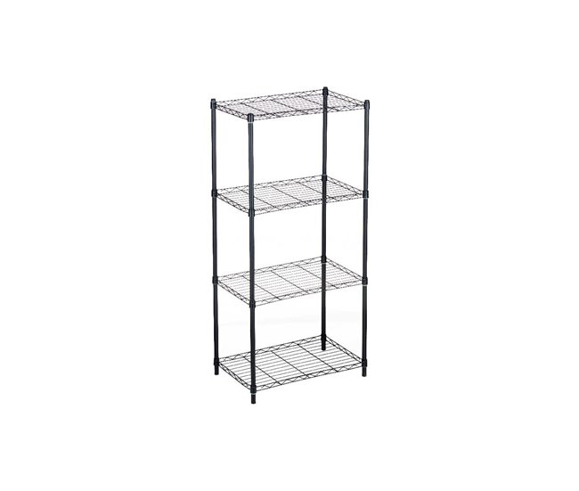 Conforama Estantería 56 x 35 x 120 cm Negro Metal Plástico