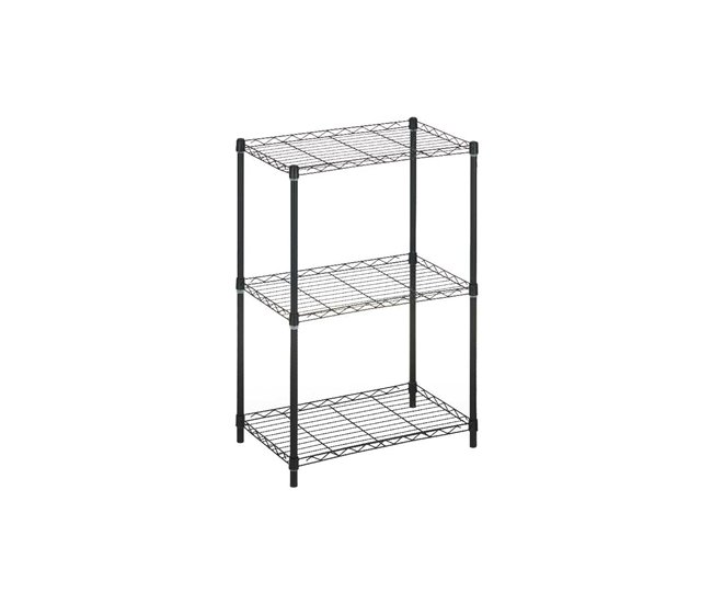 Conforama Estantería 56 x 35 x 80 cm Negro Metal Plástico