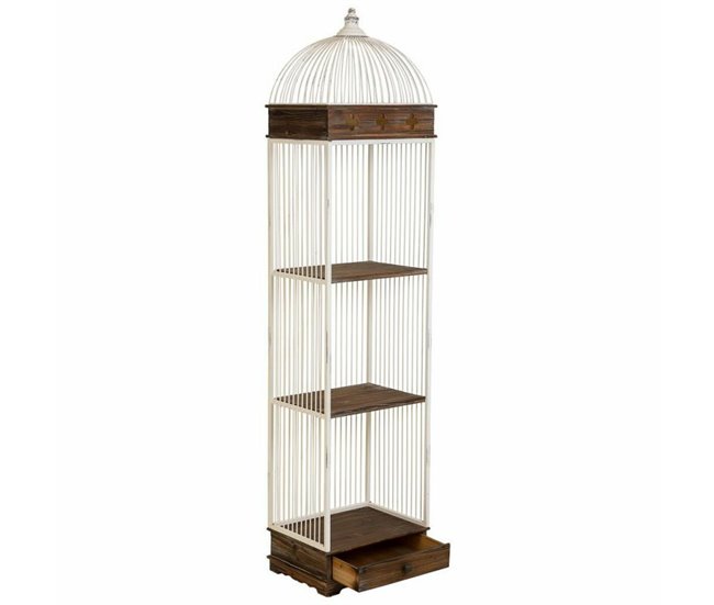 Conforama Estantería Alexandra House Living Blanco Metal Madera MDF 31 X 172 X 41 Cm