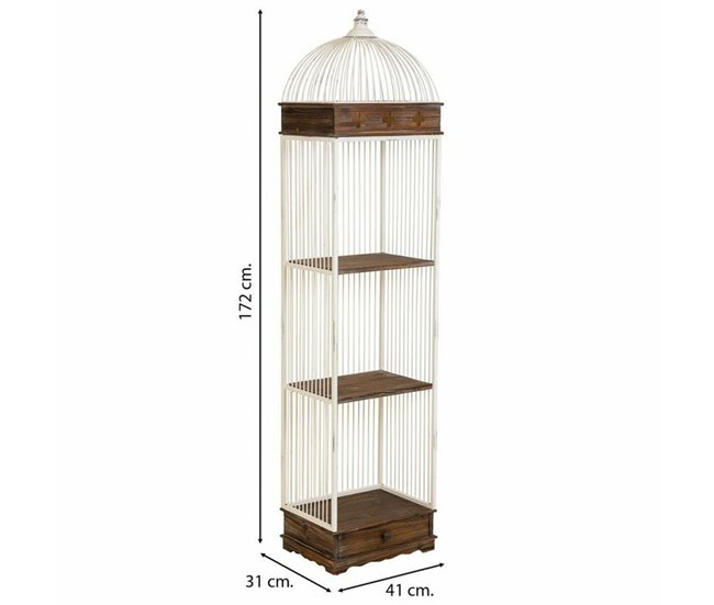 Conforama Estantería Alexandra House Living Blanco Metal Madera MDF 31 X 172 X 41 Cm