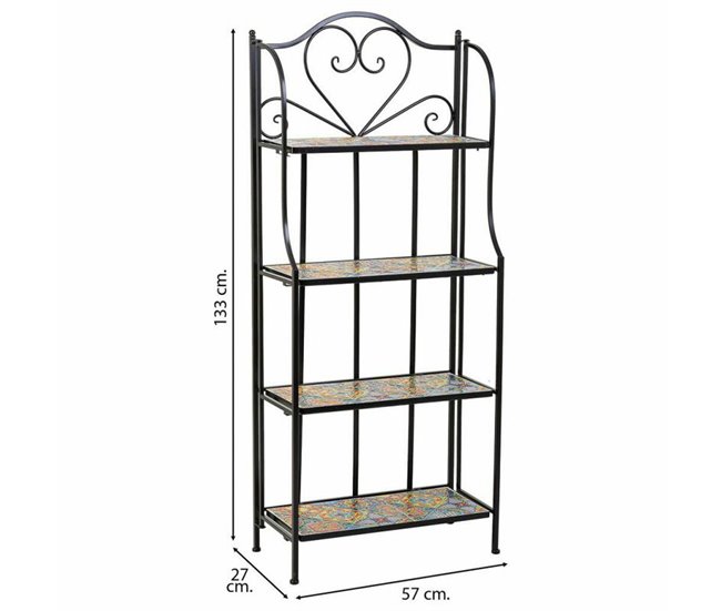 Conforama Estantería Alexandra House Living Negro Hierro Azulejo 27 X 133 X 57 Cm