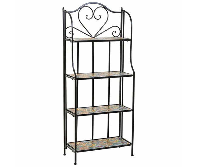 Conforama Estantería Alexandra House Living Negro Hierro Azulejo 27 x 133 x 57 cm