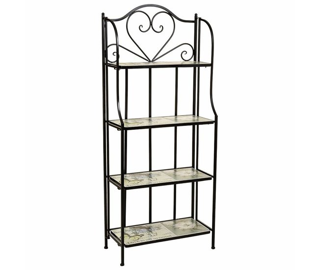 Conforama Estantería Alexandra House Living Negro Hierro Forja Azulejo 27 x 133 x 57 cm