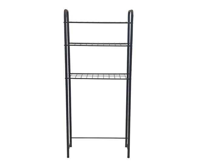 Conforama Estantería Alta Para Baño Inodoro Nordborg Metal 161 X 53 X 25 Cm Negro [en.casa]