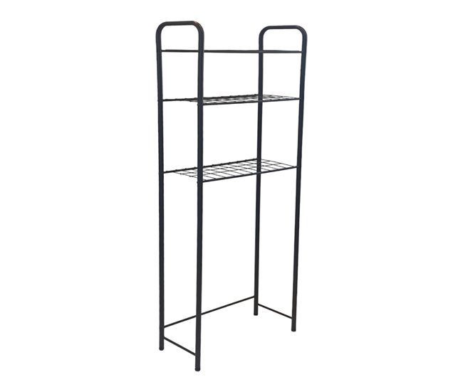 Conforama Estantería alta para baño inodoro Nordborg metal 161 x 53 x 25 cm negro [en.casa]