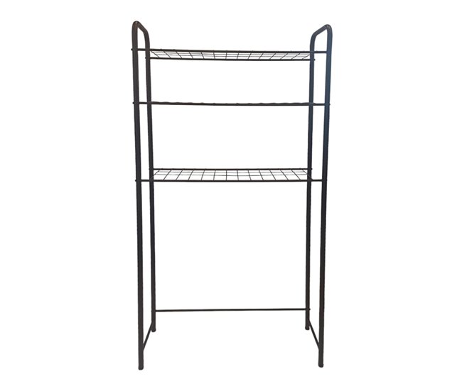 Conforama Estantería Alta Para Baño Lavadora Nordborg Metal 161x69x25 Cm - Negro [en.casa]