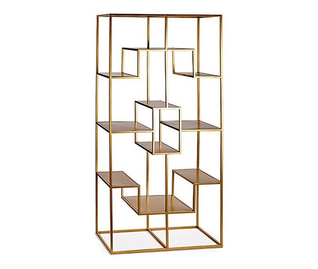 Conforama Estantería BIG-S3605004 Dorado Metal 45 x 200 x 100 cm