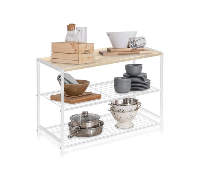 Conforama Estantería Confortime 3 Estantes Metal 60 X 30 X 43 Cm (4 Unidades)