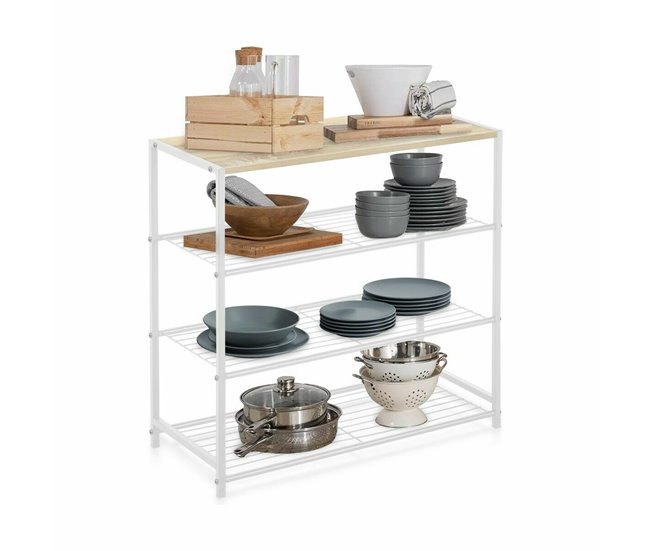 Conforama Estantería Confortime Blanco Madera Metal 60 X 30 X 63 5 Cm (3 Unidades)