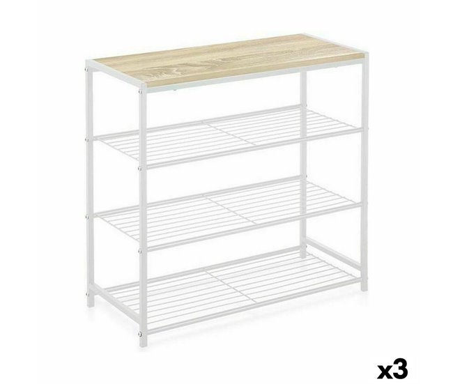 Conforama Estantería Confortime Blanco Madera Metal 60 x 30 x 63 5 cm (3 Unidades)