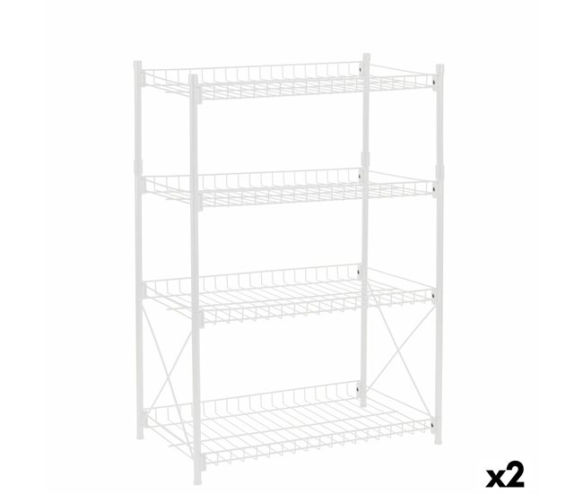 Conforama Estantería Confortime Metal Blanco 52 x 34 x 86 cm (2 Unidades)