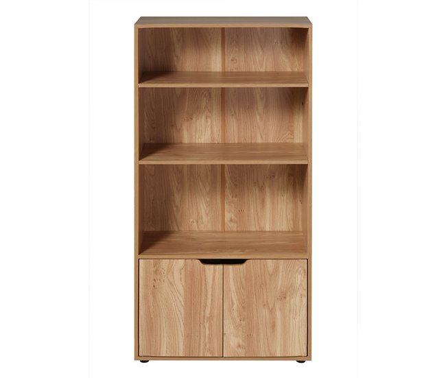 Conforama Estantería de 3 niveles y armario de 2 puertas - H120 cm