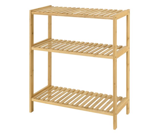 Conforama Estantería De Bambú Con 3 Niveles Nyköping Efecto Madera 58 X 26 X 66 Cm [en.casa]