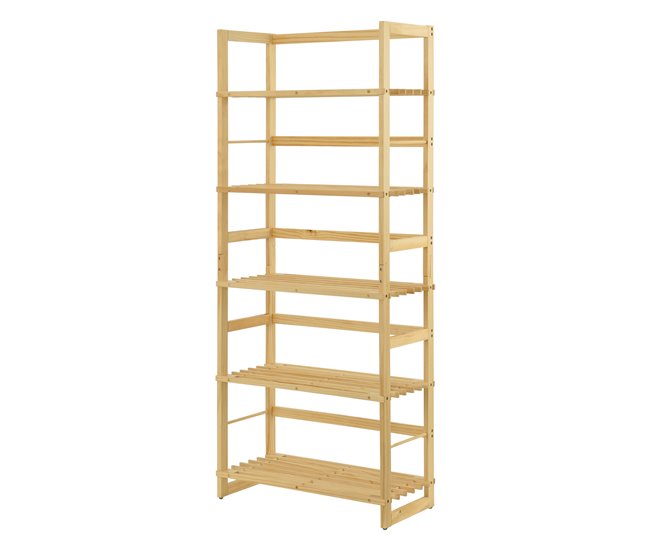 Conforama Estantería De Bambú Luster Con 5 Niveles 58 X 27 X 135 5 Cm [en.casa]