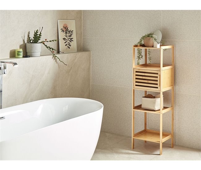 Conforama Estantería De Baño De Madera De Bambú Clara LAFAYETTE