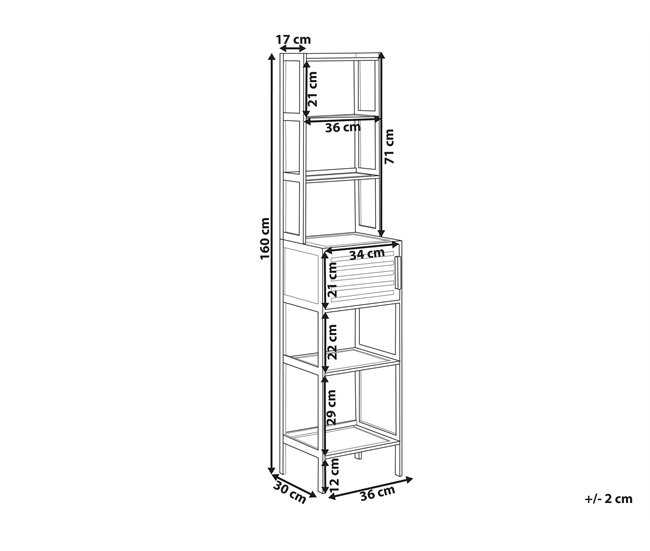 Conforama Estantería De Baño De Madera De Bambú Clara LEHI