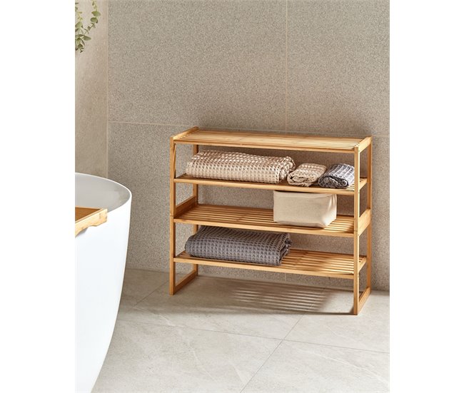 Conforama Estantería De Baño De Madera De Bambú Clara UVALDA