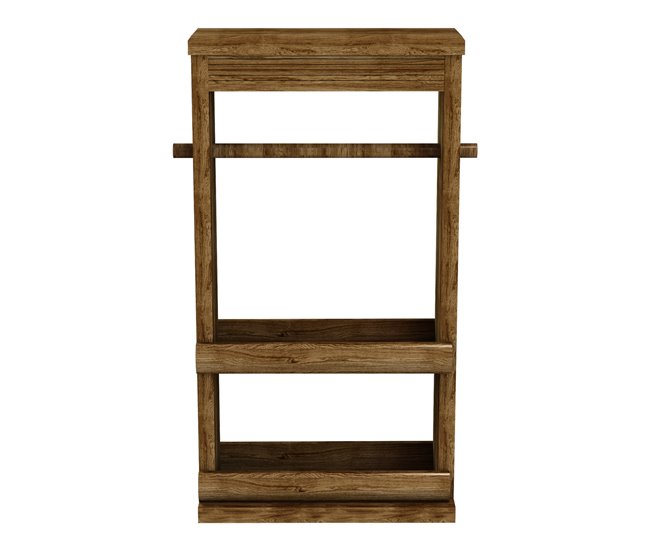 Conforama Estantería De Cocina Sydfalster Con Portarollos Pino Teñido 45 X 28 X 12 5 Cm - Madera De Tono Oscuro [en.casa]