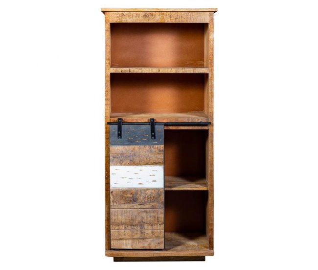 Conforama Estantería de madera y metal marrón 70x35x160