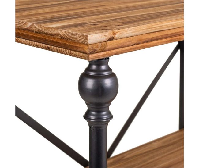 Conforama Estantería De Metal Y Madera Marrón 120x35x79 5