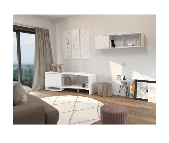 Conforama Estantería De Pared 1 Puerta 2 Baldas ángulo Modulable - Flex