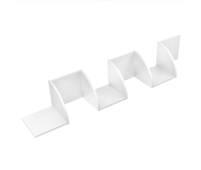 Conforama Estantería De Pared Blanco Mate Diseño Retro (123x19 5x19 5cm) [en.casa]
