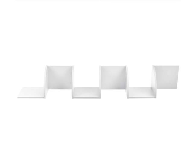 Conforama Estantería De Pared Blanco Mate Diseño Retro (123x19 5x19 5cm) [en.casa]