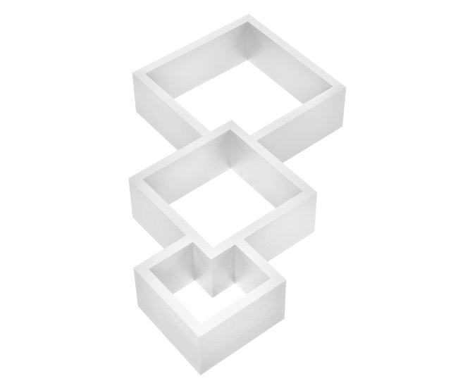 Conforama Estantería De Pared Blanco Mate Diseño Retro (48x48x9cm) [en.casa]