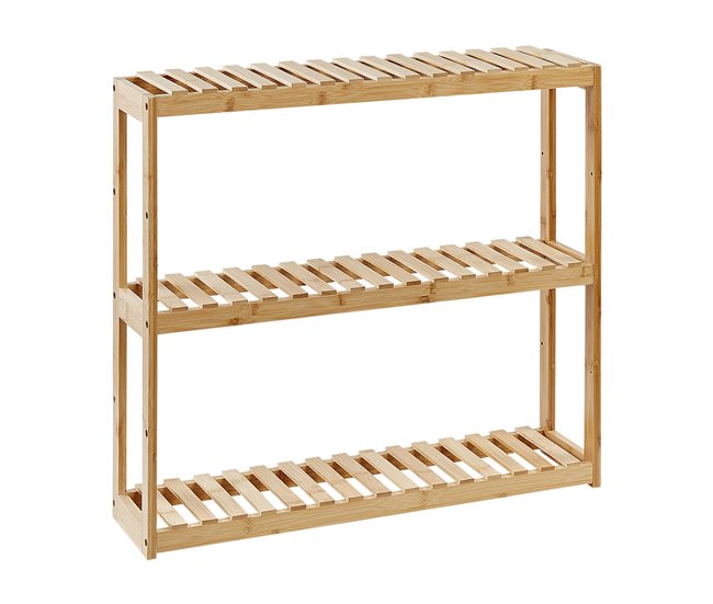 Conforama Estantería de pared para baño de madera de bambú clara PADUCAH