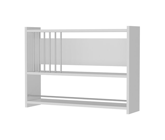 Conforama Estantería de pared para cocina Helsingør Aglomerado 60 x 84 x 20 cm Blanco [en.casa]