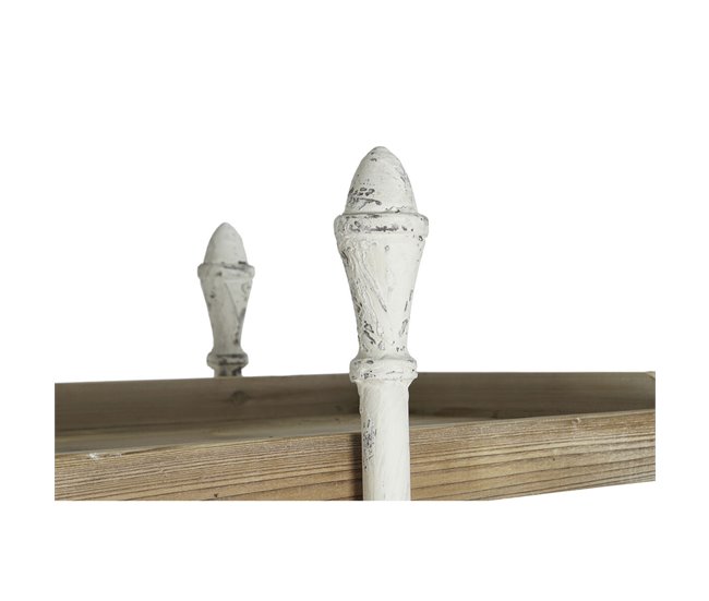 Conforama Estantería DKD Home Decor Blanco Natural Metal Abeto Madera De Abeto 40 % Metal 190 X 40 X 200 Cm