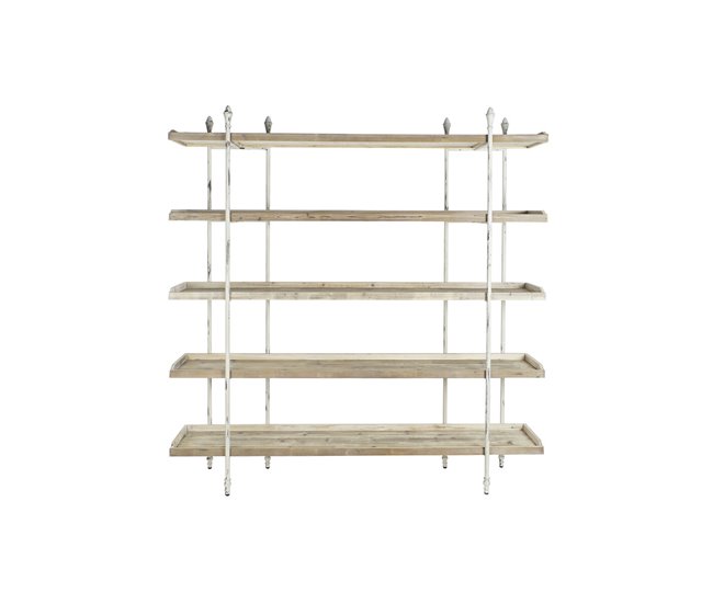 Conforama Estantería DKD Home Decor Blanco Natural Metal Abeto Madera de abeto 40 % Metal 190 x 40 x 200 cm