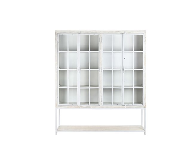 Conforama Estantería DKD Home Decor Blanco Negro Metal Madera De Mango 170 X 45 X 200 Cm