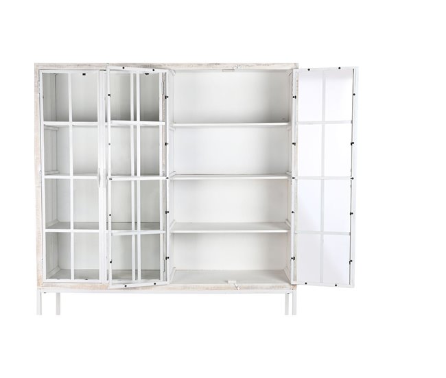 Conforama Estantería DKD Home Decor Blanco Negro Metal Madera De Mango 170 X 45 X 200 Cm