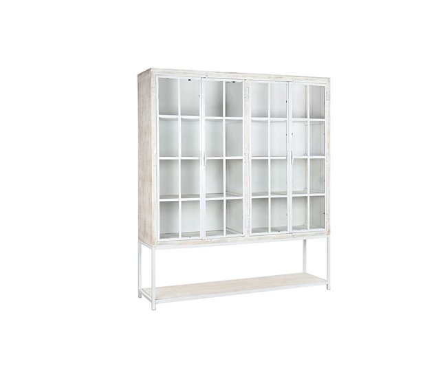 Conforama Estantería DKD Home Decor Blanco Negro Metal Madera de mango 170 x 45 x 200 cm