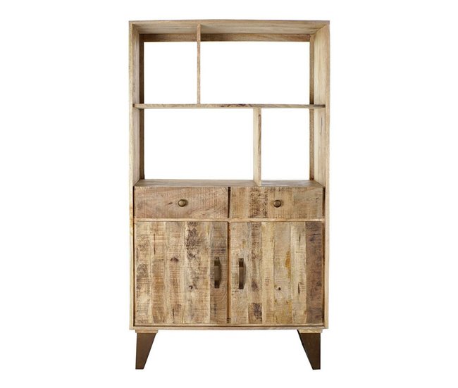 Conforama Estantería DKD Home Decor Metal Madera De Mango (95 X 40 X 170 Cm)