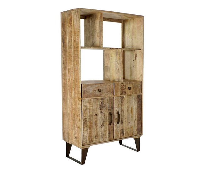 Conforama Estantería DKD Home Decor Metal Madera de mango (95 x 40 x 170 cm)