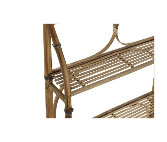 Conforama Estantería DKD Home Decor Natural Ratán Bambú 3 Estantes (62 X 15 X 103 Cm)