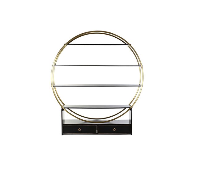 Conforama Estantería DKD Home Decor Negro Dorado Metal Álamo 160 X 35 X 180 Cm