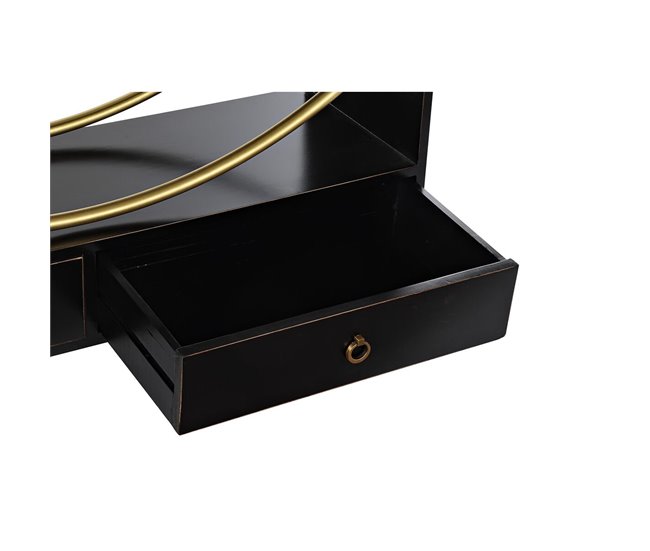 Conforama Estantería DKD Home Decor Negro Dorado Metal Álamo 160 X 35 X 180 Cm