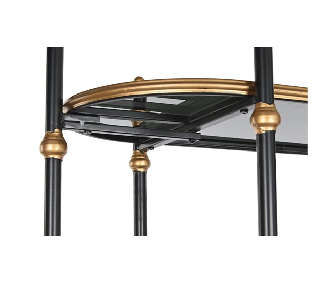 Conforama Estantería DKD Home Decor Negro Dorado Metal Cristal 103 X 42 X 180 Cm (1)